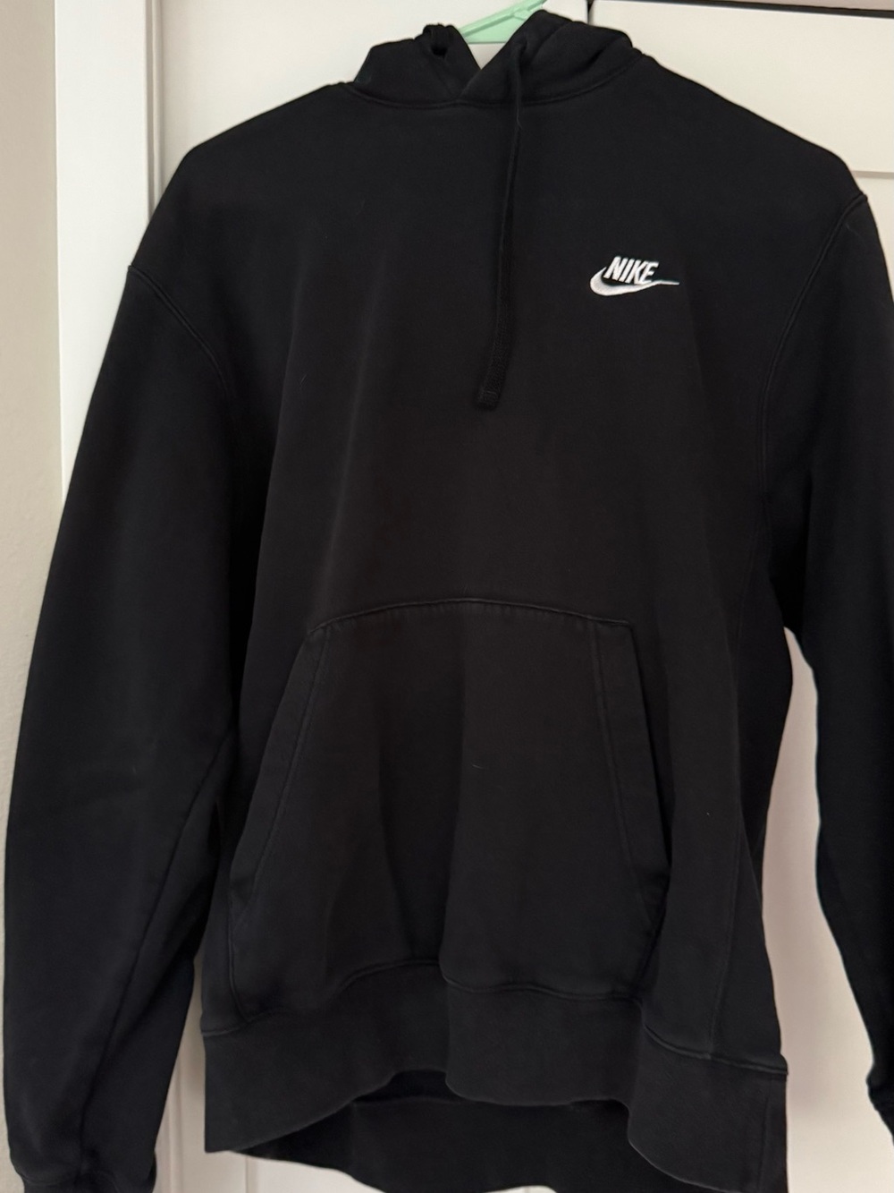 Nike Black Crewneck Hoodie with White Swoosh